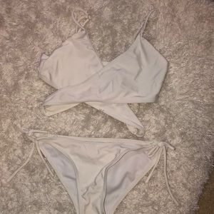White cross body bikini